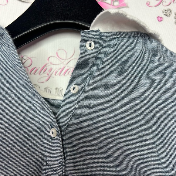 Lacoste live collared shirt striped navy white logo crocodile front milkmaid y2k - Picture 4 of 10